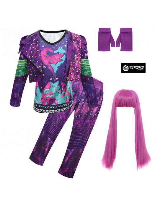 Simile Descendants 3 Vestito Carnevale Mal Isle Bambina DESC09